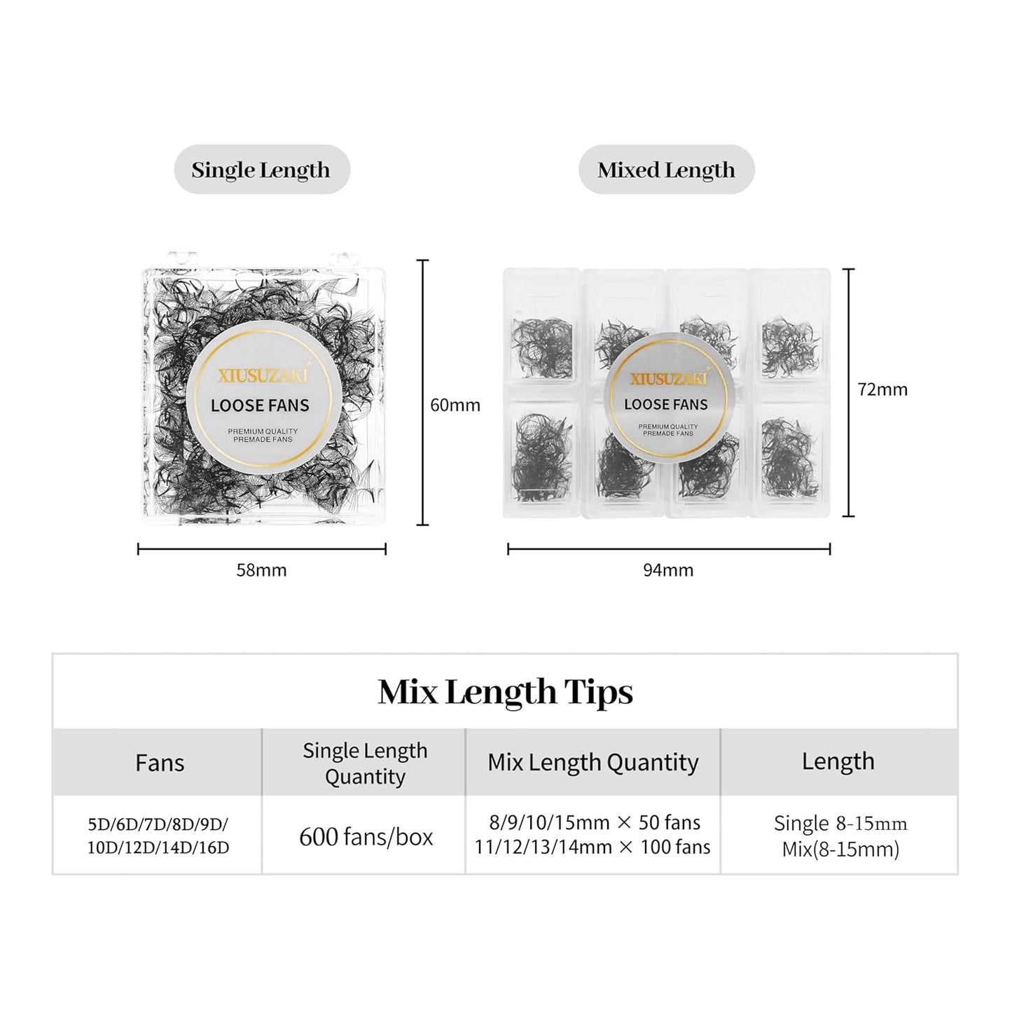 Premade Fans Eyelash Extensions 600 Fans 10D Premade Lash Fans Volume Lash Extensions 0.07 Thickness Eyelash Extension D Curl 10mm Fluffy Soft Handmade Loose Fan(600Fans-10D-0.07-D,10mm)