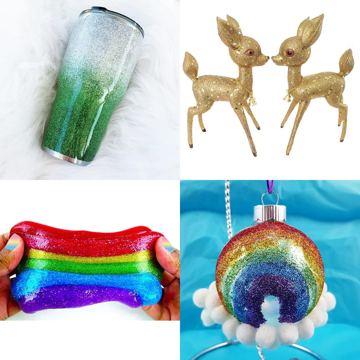 Holographic Extra Fine Craft Glitter Powder, 100g Iridescent Sequins, Loose Glitter for Face, Body, Hair, Eye & Nails (Laser Black)