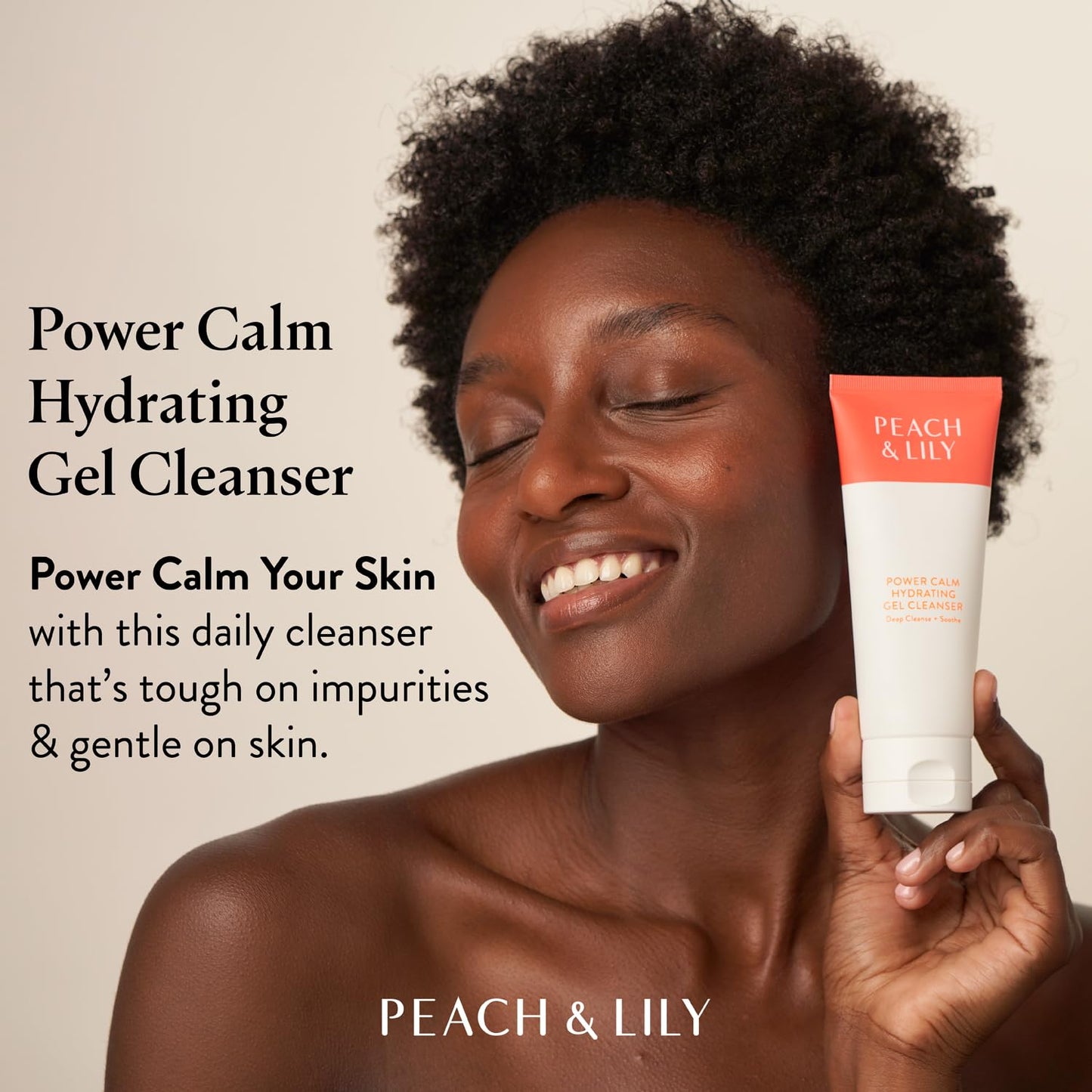 Peach & Lily - Power Calm Hydrating Gel Cleanser - Korean Skincare Face Wash - Dry, Normal, & Oily Skin - Vegan, Gluten Free, Fragrance Free, Never Tested on Animals - Travel Size - 100 ML, 3.38 FL OZ