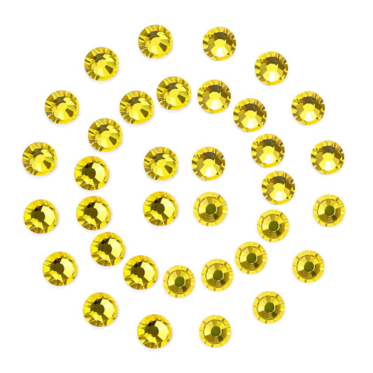 1440Pcs Lemon Yellow Crystal Rhinestones,Glass Flatback Rhinestones Gemstones Mini for Nail Face Makeup Art Crafts Clothes Decoration- (SS4, 1.6mm,Lemon Yellow)