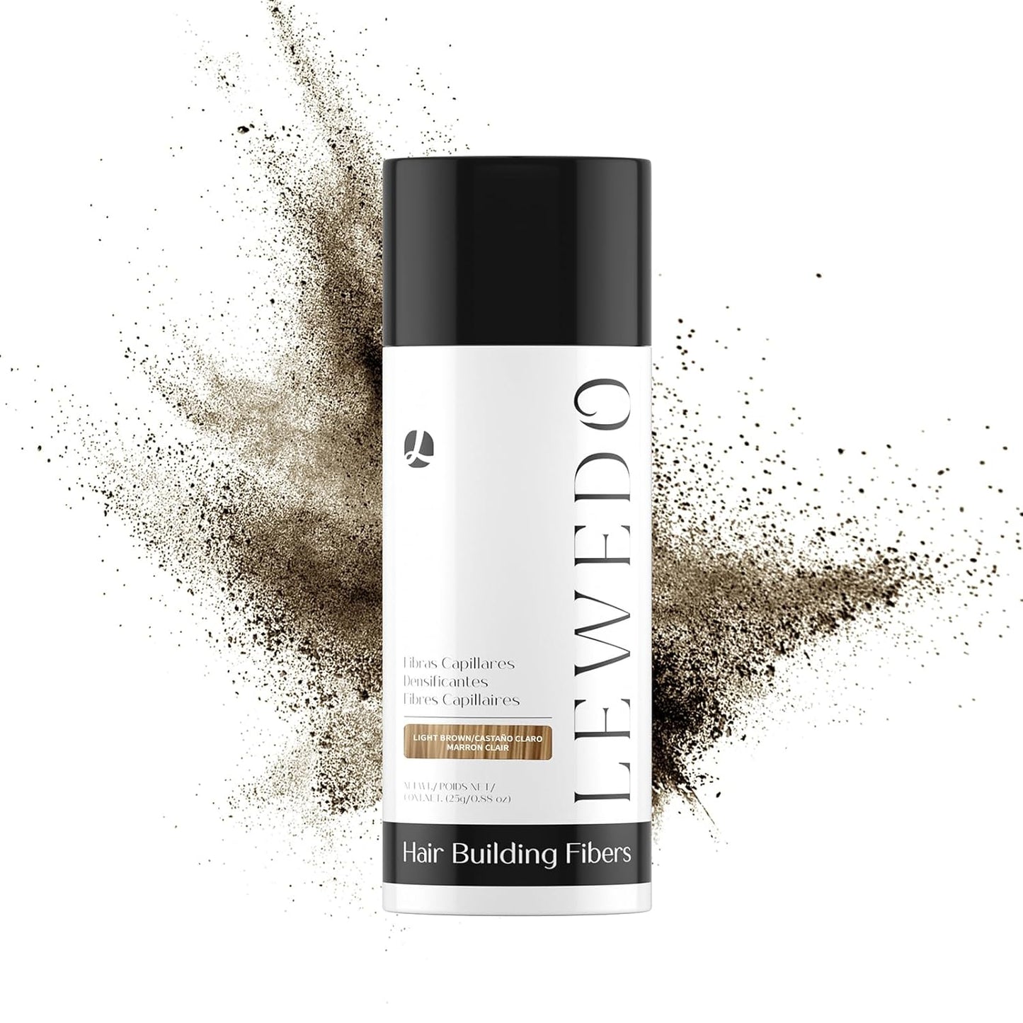 Hair Building Fibers - Instant Volume for Thinning Hair, Natural Appearance with Electrostatic Adsorption,Plant-Based, All-Day Hold, 25G Light brown