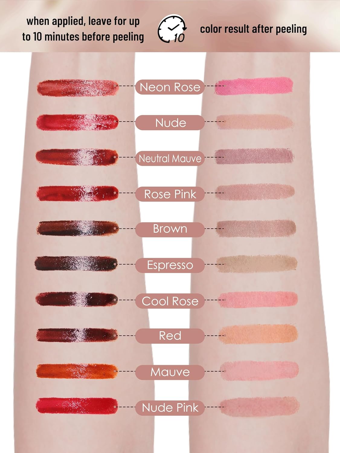 Lip Stain Peel Off Lip Liner Stain with Tweezer, Long Lasting Matte Lip Tint Tattoo, Highly Pigmented Color Lip Makeup, Waterproof Lipstick, Transfer-proof Lipstain for Women, Nude Pink