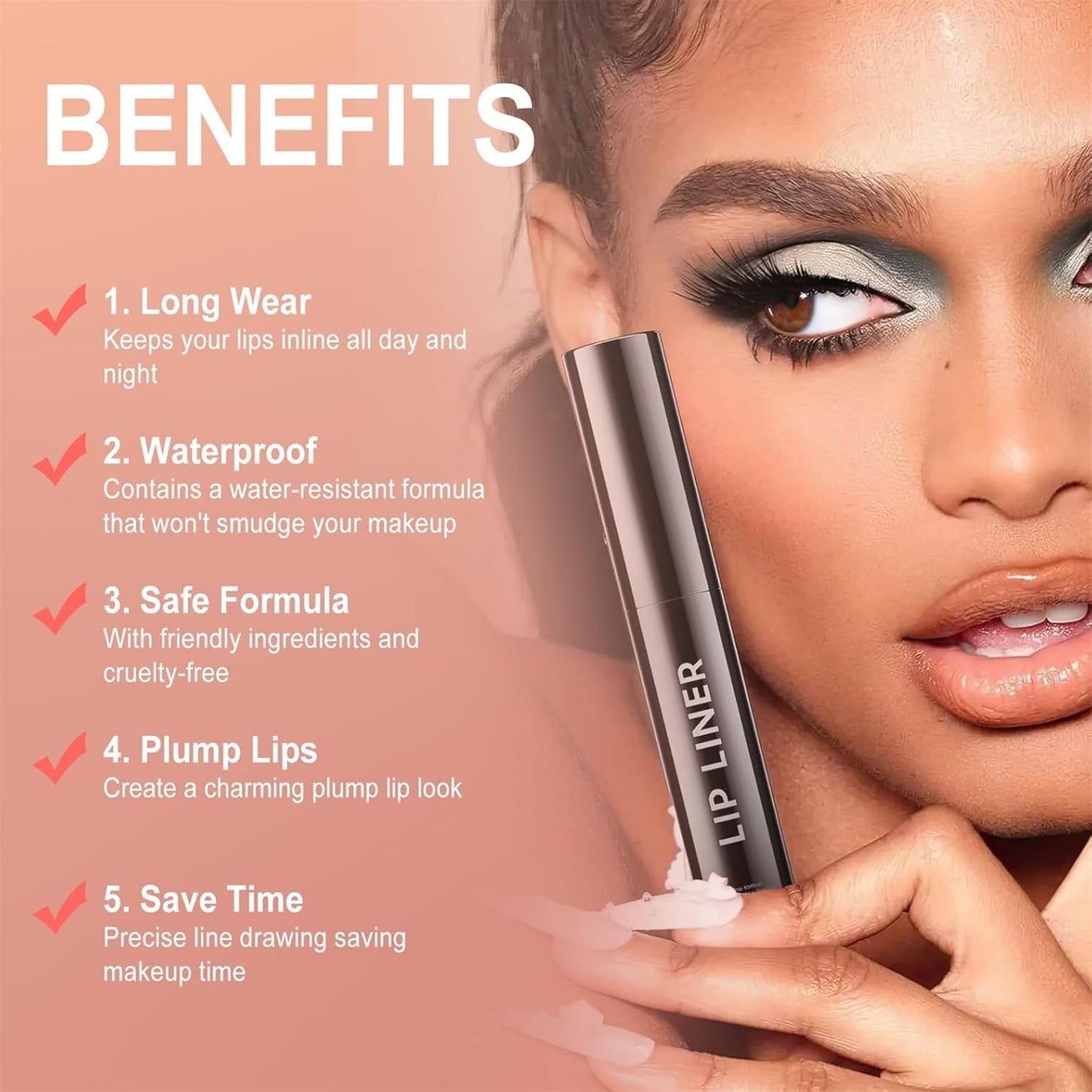 OETUIOW Lip Tint Stain Peel Off - Waterproof Lip Liner Stain, Moisturizing Long-Lasting Lip Stain, Create A Natural Lip Color, Enhancing Complexion for All Skin Types (Nude, 0.12 Fl Oz (Pack of 1))