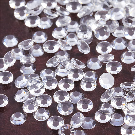 Flatback Rhinestones Round Gems for Nails Art and Crafts 2000Pcs SS16 4mm Glitter Crystals Stone DIY Bags Clothes Shoes (Transparent White)