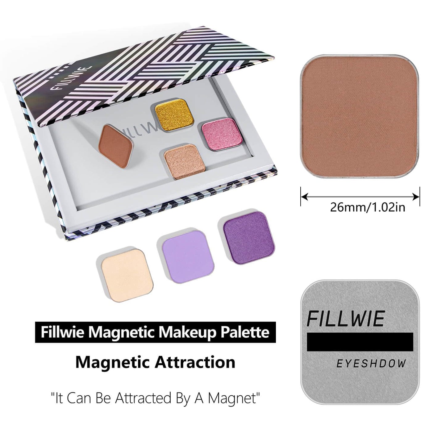 Matte Eyeshadow – Soft Muted Rose with Brown Tones, Natural Look, Easy to Blend, Magnetic Pan for Custom Palette Easy to Apply and Remove (Dusty Rose)