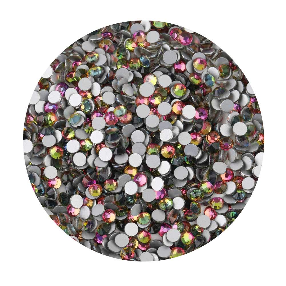 beadsland Flat Back Crystal Rhinestones Round Gems, Rainbow (3.8-4.0mm) SS16/1440pcs