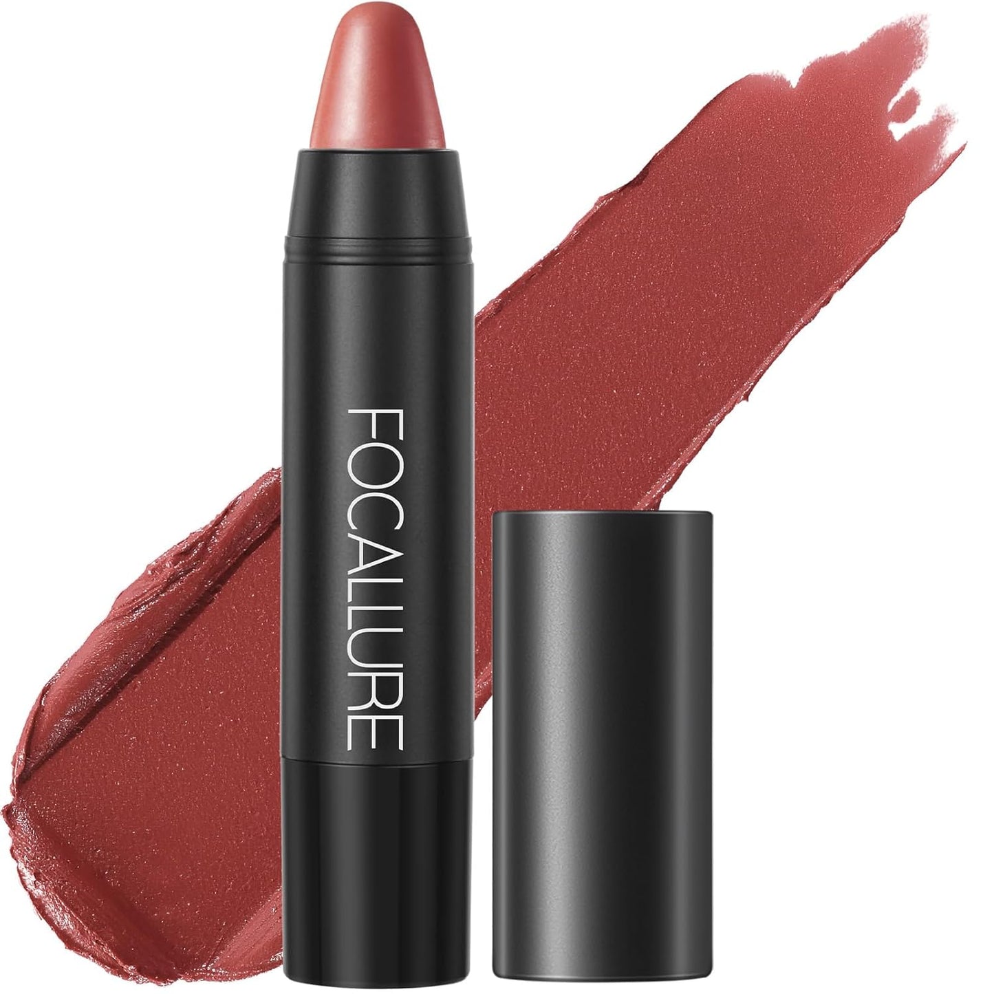 FOCALLURE Ultra Chic Matte Lipstick,Rich Vitamin E Lip Crayon,Lightweight Matte Color without Drying or Fading,Long Lasting Waterproof Lips Makeup,AUBURN