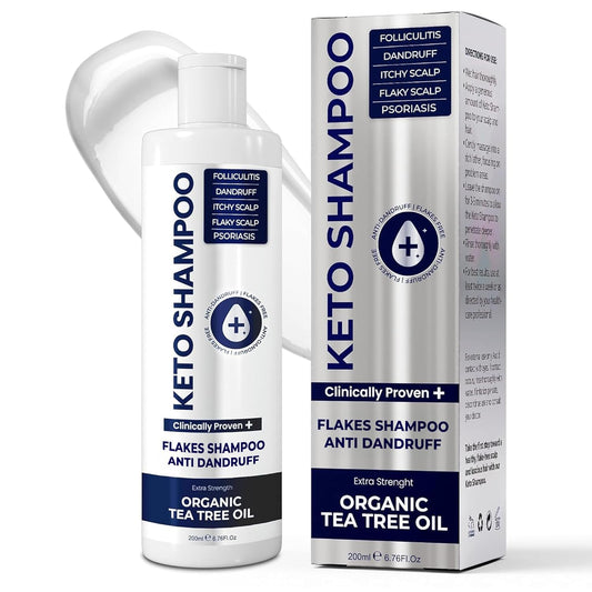 Flakes Shampoo Anti Dandruff - Medicated shampoo for Dandruff, Psoriasis, Seborrheic Dermatitis & Folliculitis Treatment - Anti Fungal Solution for Itchy, Flaky & Dry Scalp - 200ml