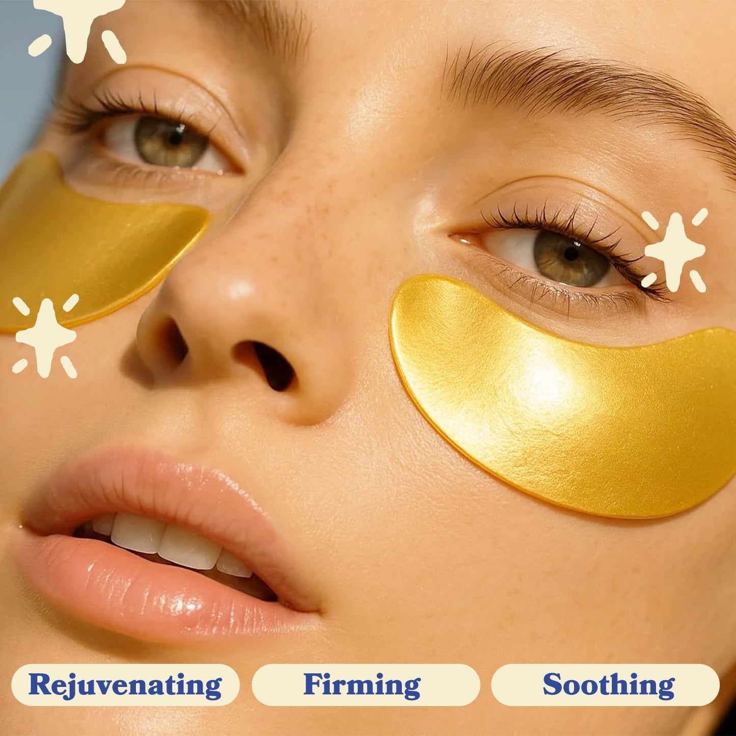 LE GUSHE Gold Under Eye Patches for Puffy Eyes and Dark Circles (10 Pairs) - Hydrating Collagen Under Eye Masks with Snail Mucin - Soothing Puffy Eyes Treatment for Women & Men - Bridesmaid Gifts