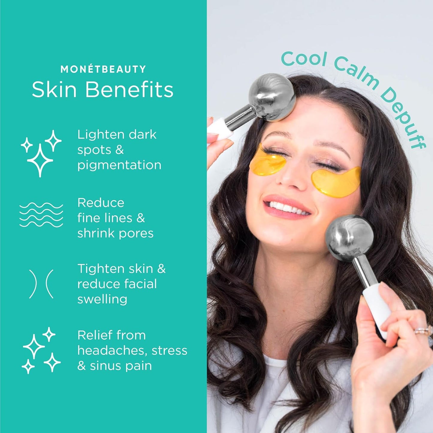Stainless Steel Cryo Ice Globes for Facial Cooling & Massage (Silver)