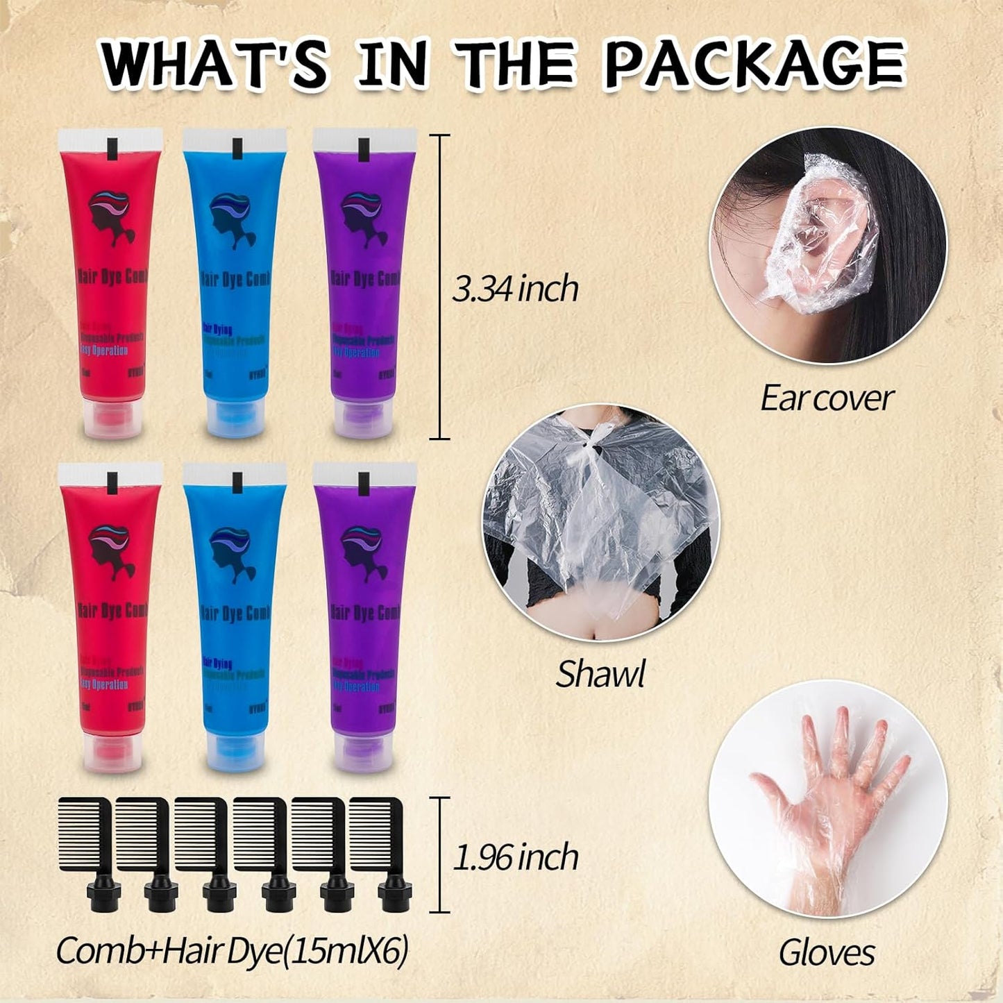 Byhoo Blue Red Purple Temporary Hair Color for Dark Hair Dye, Cream Formula, Washable Hair Dye for Kids Girls Birthday Party Halloween Cosplay Hair Gift