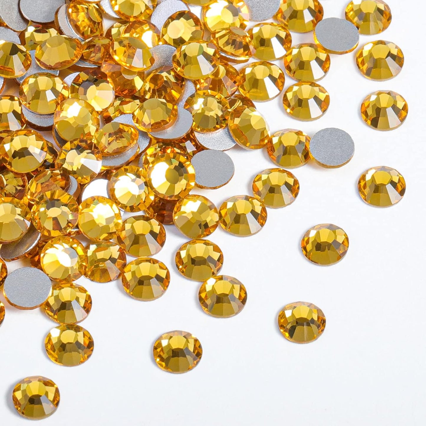 Beadsland 1440pcs Flat Back Crystal Rhinestones Round Gems for Nail Art and Craft Glue Fix, Topaz,SS20,4.6-4.8mm