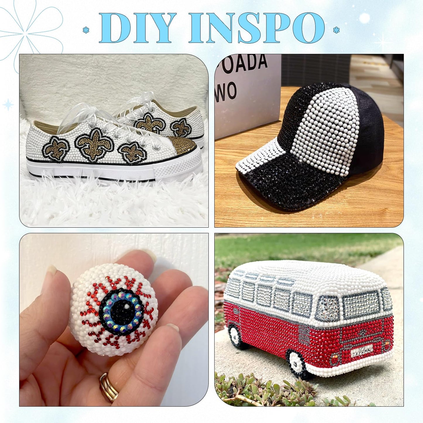 6000Pcs Resin Rhinestones for Bedazzling with 3Pcs B7000 Jewelry Glue, 1 Box White Flatback Rhinestones for Crafting Crafts DIY, Crystals Gems for Clothing Shoes Tumblers Nail Art Makeup