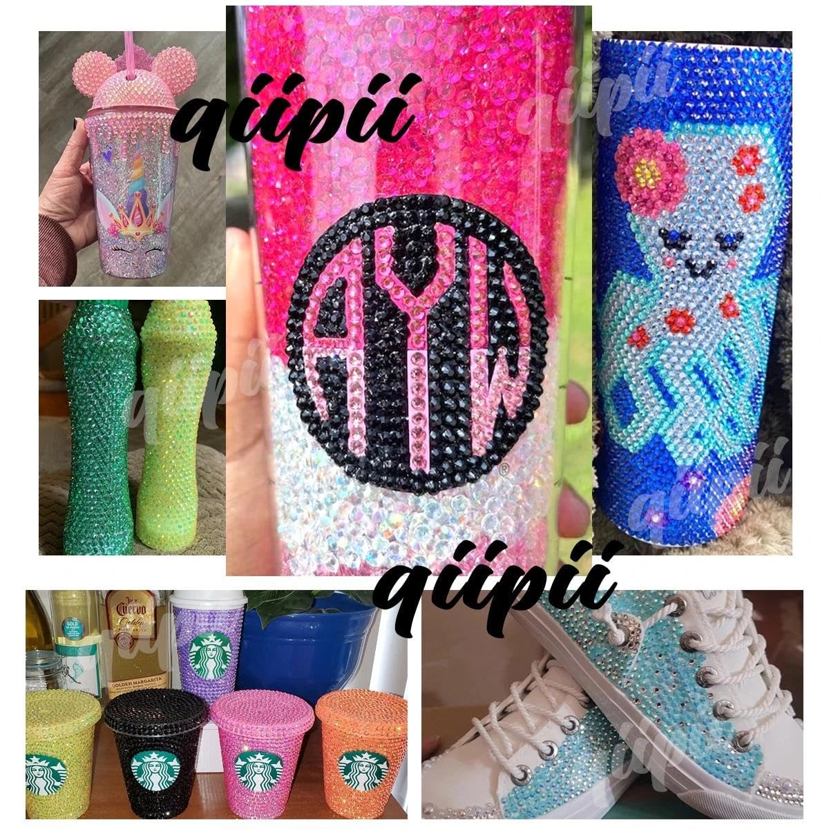 16000PCS Transparent Aquamarine AB Resin Rhinestones for Crafting 3mm 4mm 5mm Lake Blue Flatback Jelly Stone Bulk SS10 SS16 SS20 Water Blue Diamonds for Face Makeup Tumblers Bottles DIY Crafts