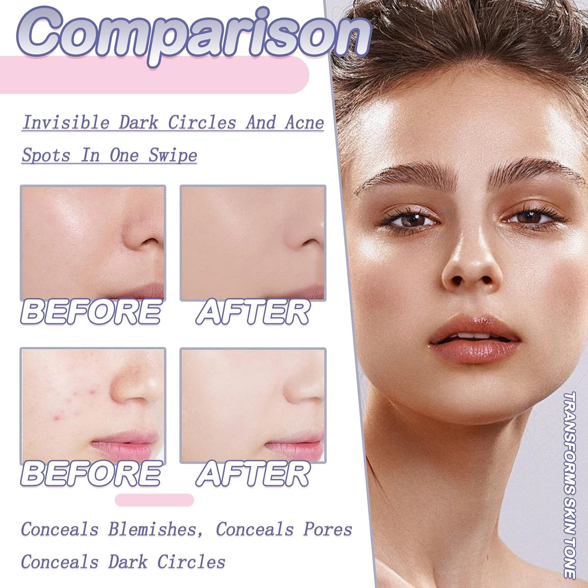 2PCS Tri Color Corrector Face Concealer Palette Set with Brush,Moisturizing Long Lasting Waterproof Color Correcting Concealer Full Coverage Cream Contour Foundation Makeup Palette Kit