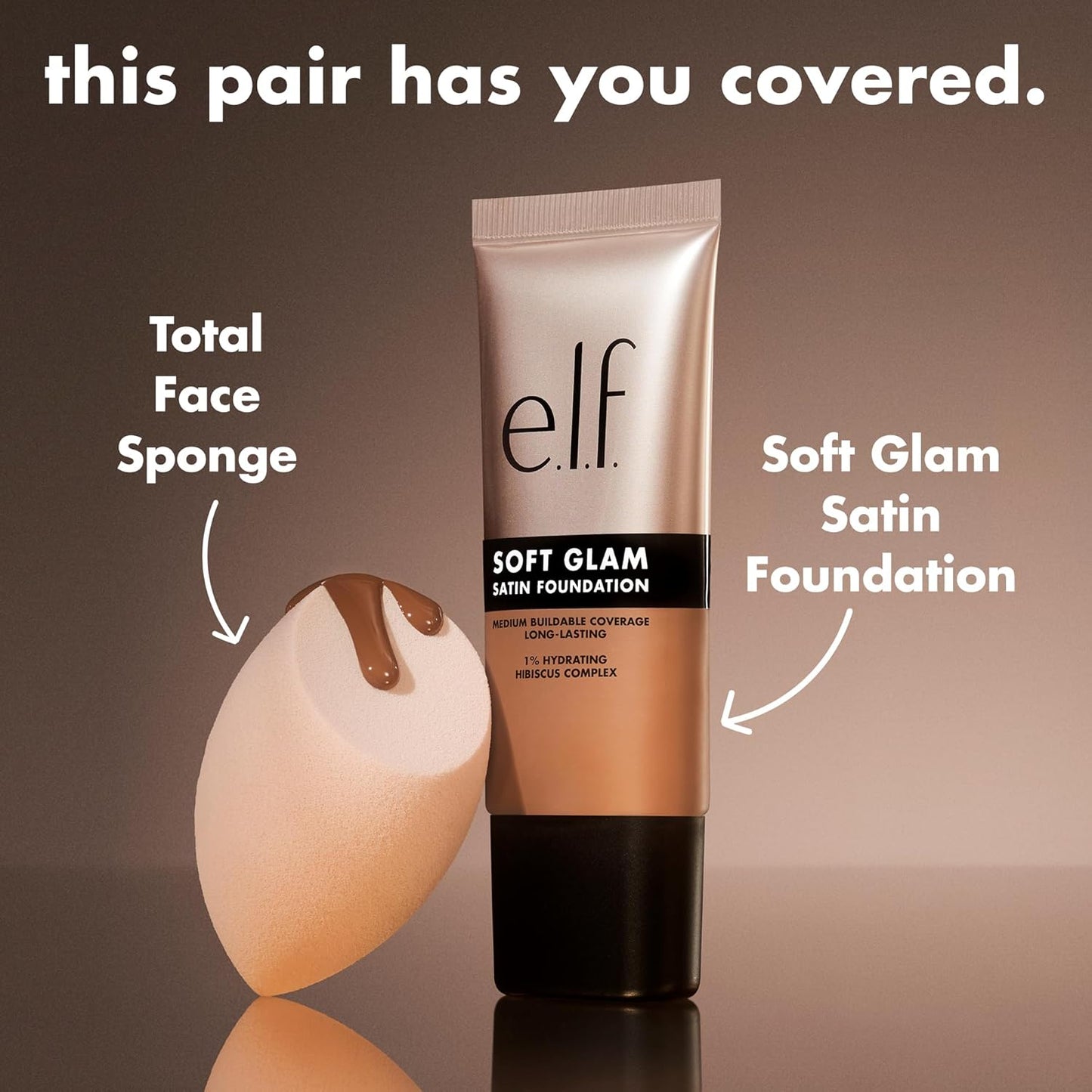 e.l.f. Soft Glam Foundation, Medium Coverage, Long-Lasting & Buildable Foundation For A Smooth, Satin Finish, Vegan & Cruelty-Free, 54 Deep Neutral