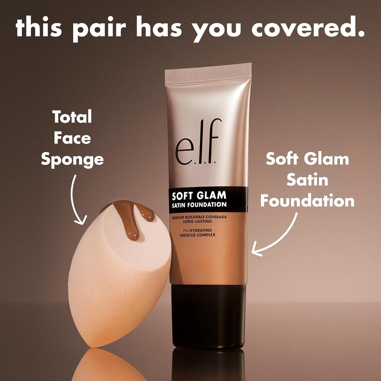 e.l.f. Soft Glam Foundation, Medium Coverage, Long-Lasting & Buildable Foundation For A Smooth, Satin Finish, Vegan & Cruelty-Free, 64 Rich Neutral