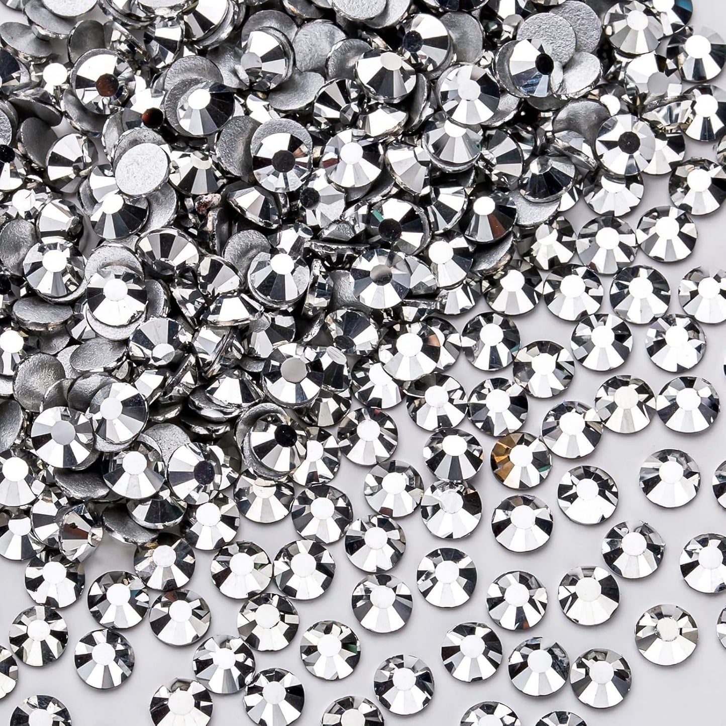 288Pcs Silver Crystal Rhinestones,Glass Flatback Rhinestones Gemstones for Nail Face Makeup Art Crafts Clothes Decoration -(SS30,6.5mm,Silver)