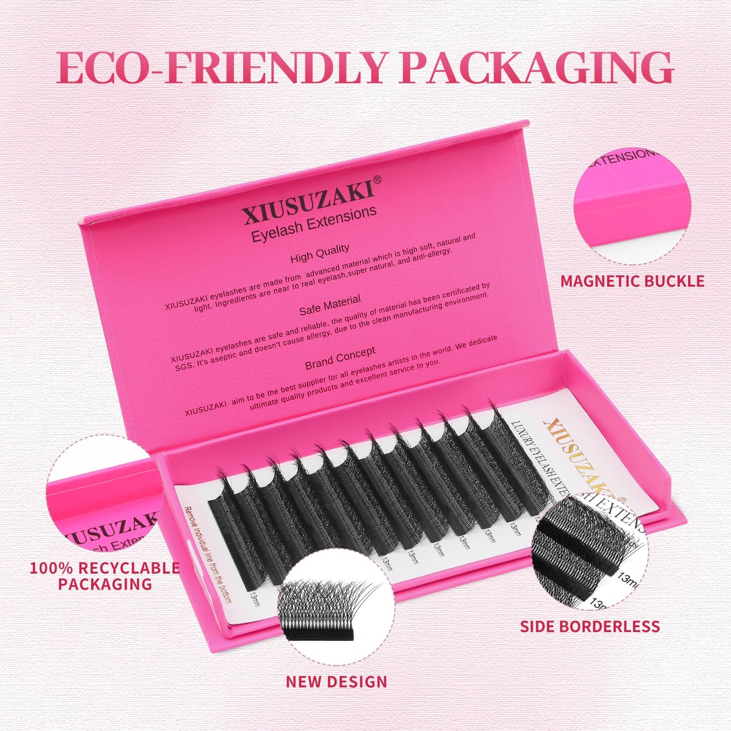 W Lash Extensions Supplies 7D Eyelash Extensions W Shape 0.07mm Thickness D Curl 12mm Premade Fans Easy Fan Lashes Volume Matte Black 12 Rows Crisscross Eye Lashes(W-7D-0.07-D,12mm)