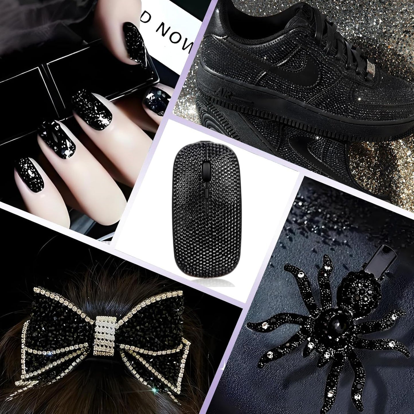 3000PCS SS10 Flatback Rhinestones | 12-Facet Diamond-Cut Glass Gems for Nail Art, Clothing, DIY Crafts |Glue-On Decoration Stones with Silver Backing(Jet Black)