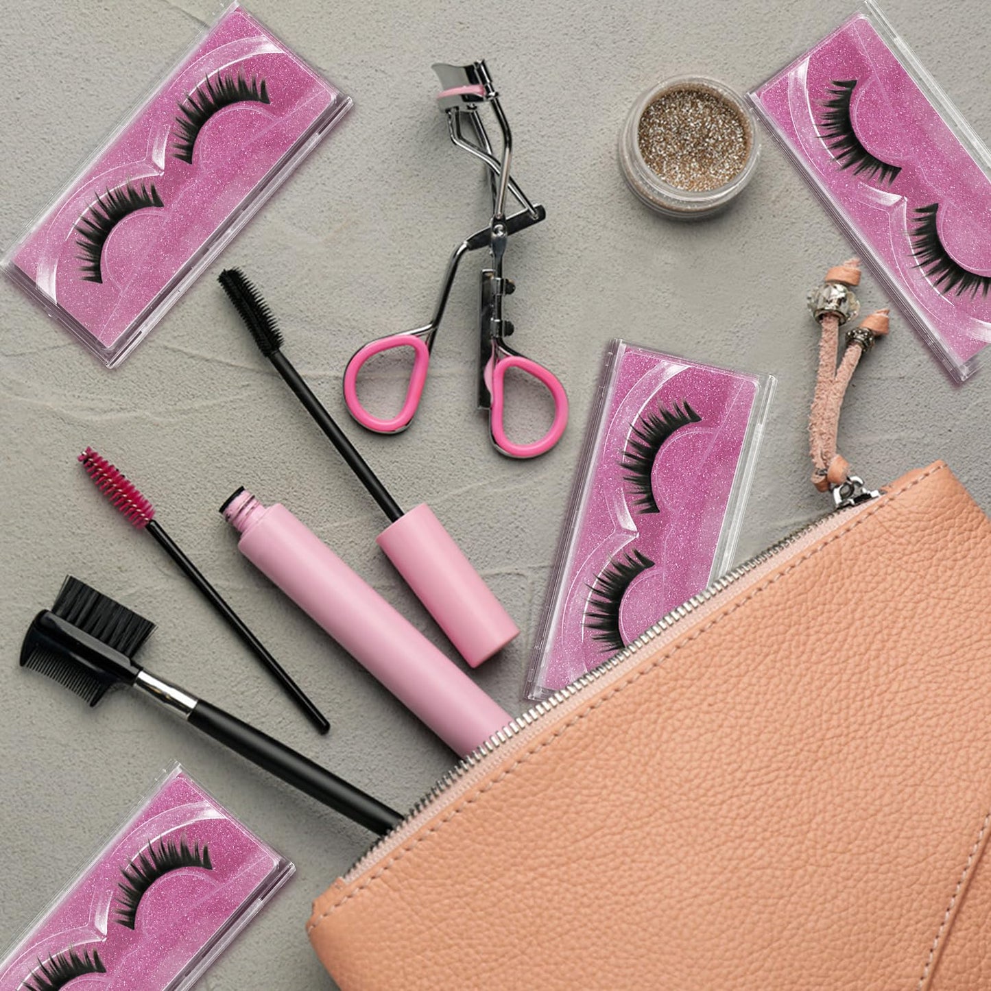 Rose Premium Lash Display Cases - 30 Pack Customizable False Eyelash Storage Containers, Protection