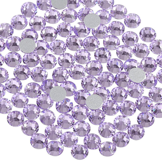 Beadsland 1440pcs Flat Back Crystal Rhinestones Round Gems for Nail Art and Craft Glue Fix, Violet,SS10,2.7-2.9mm