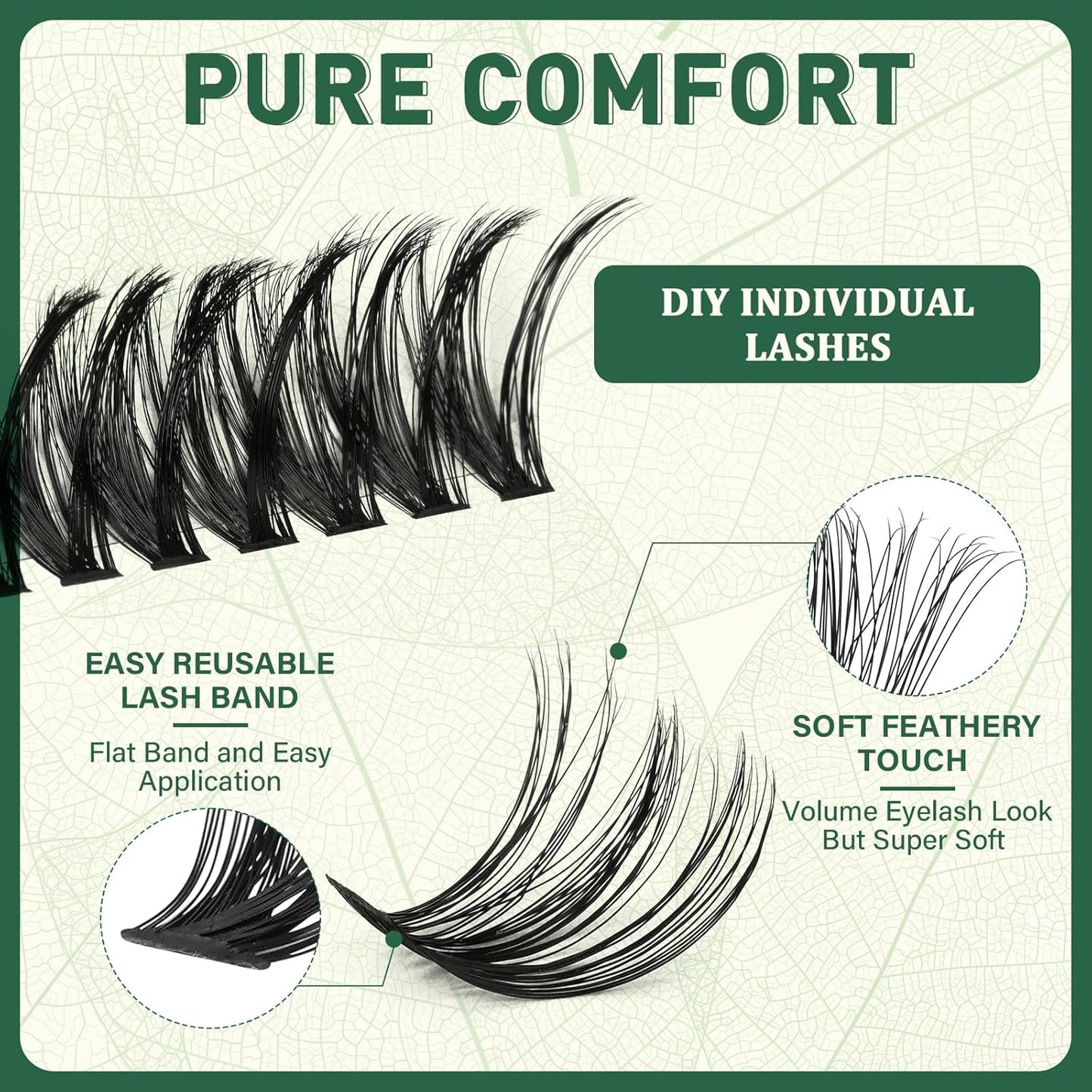 Lash Clusters 280Pcs Eyelash Clusters KEYYOU 60D D Curl 9-18MIX Clusters Lashes Thick Super Soft Wispy DIY Eyelash Extension at Home(60D-D,9-18MIX)