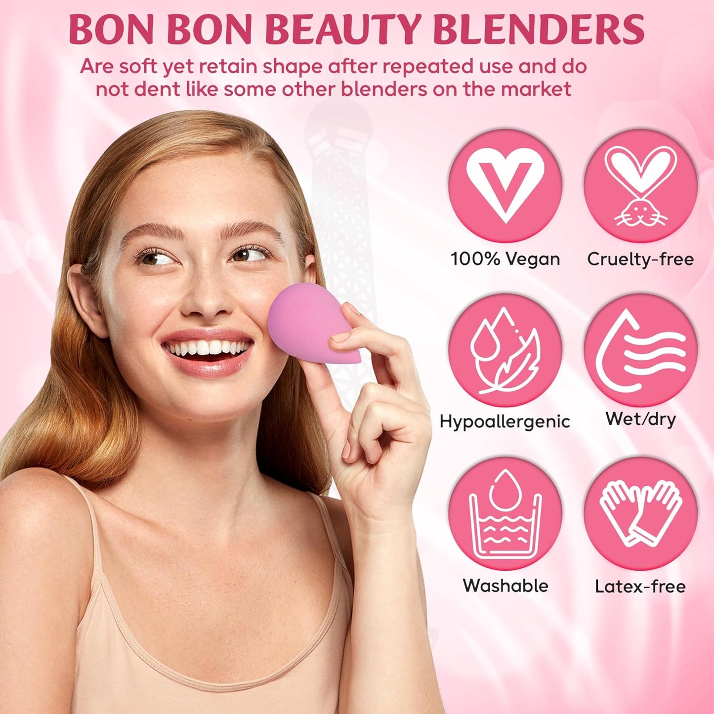 6Pcs Makeup Sponges for Foundation and Blending Powder, Cream and Liquid - Latex Free, Vegan and Super Soft Makeup Blender Beauty Sponges - Multicolored Beauty Blender Sponge Set | Dry & Wet Multi-Use