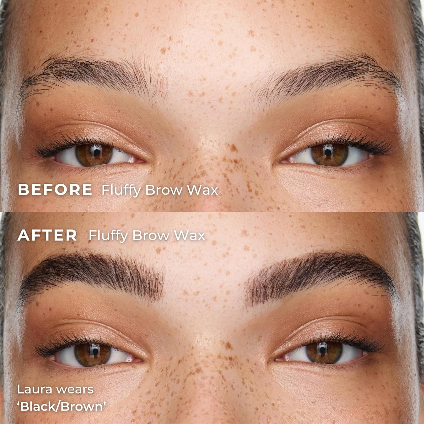 Wunderbrow Fluffy Brow Wax, 16 hour hold, Smudgeproof and Water resistant, Shade: Black/Brown