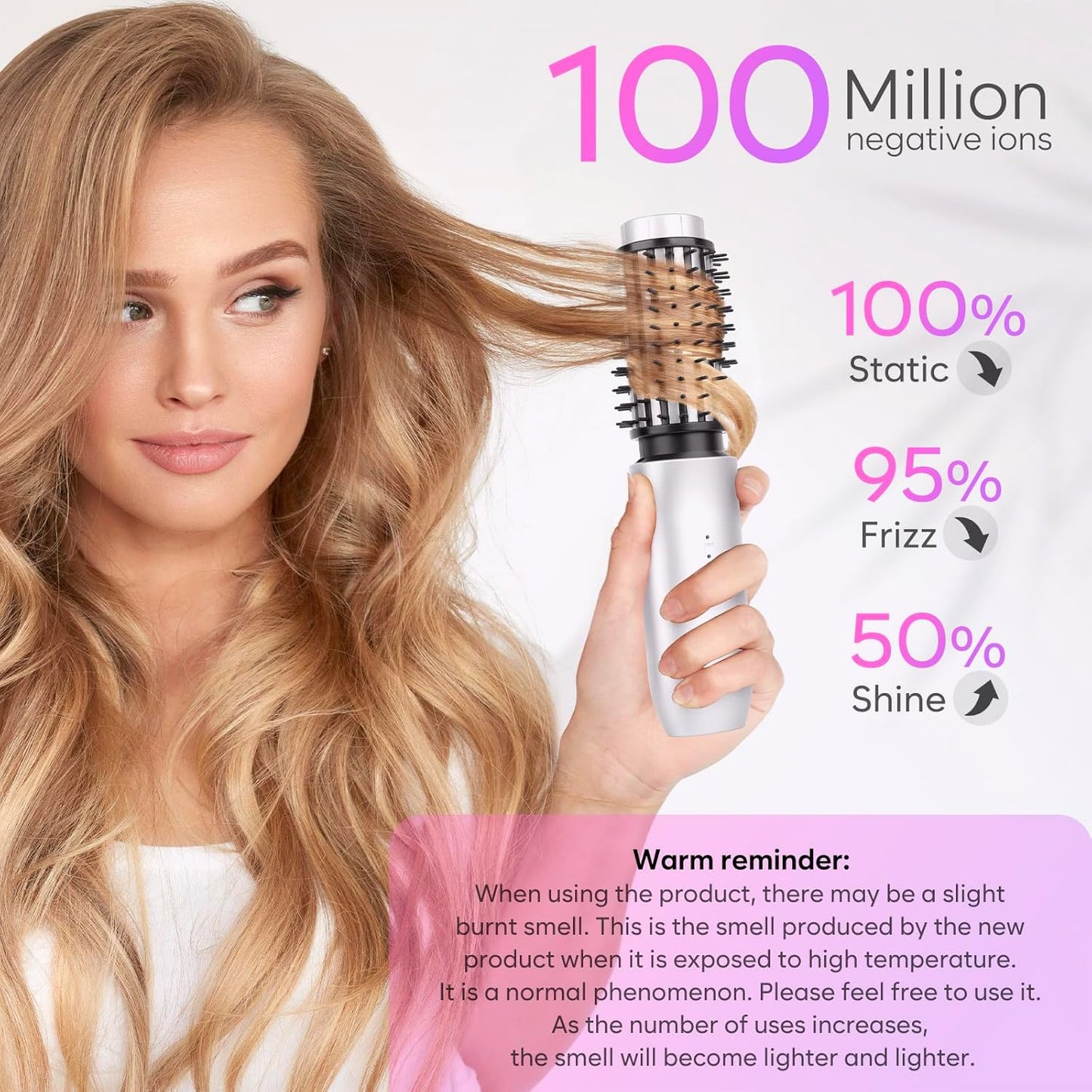Cordless Curling Iron Brush, 3-in-1 Portable Curling Iron, 2024 New Hair Straightener Comb, 7000Mah USB Rechargeable Travel Hair Curler for Women, White