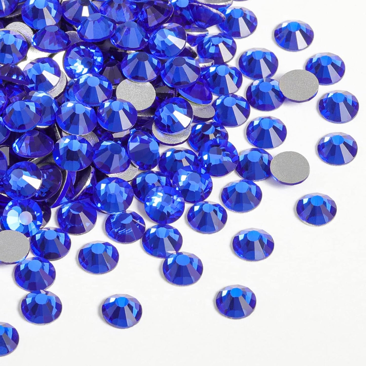 beadsland Flat Back Crystal Rhinestones Round Gems, Sapphire (1.3-1.4mm) SS3/1440pcs