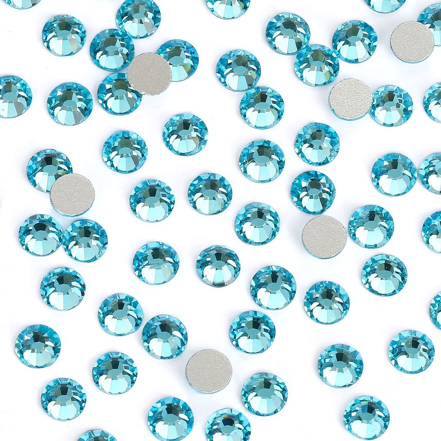 1440Pcs Aquamarine Crystal Rhinestones,Glass Flatback Rhinestones Small Gemstones for Nail Face Makeup Art Crafts Clothes Decoration -(SS4, 1.6mm,Aquamarine)