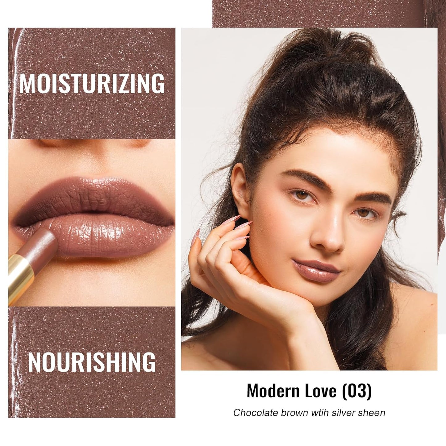 Oulac Moisturizing Shine Lipstick For Women Christmas Set 3PCS, 2 in 1 Tinted Lip Balm for Winter, Hydrated Juicy and Glossy Lip Color for Dry, Cracked and Chapped Lips, Vegan 02+03+17