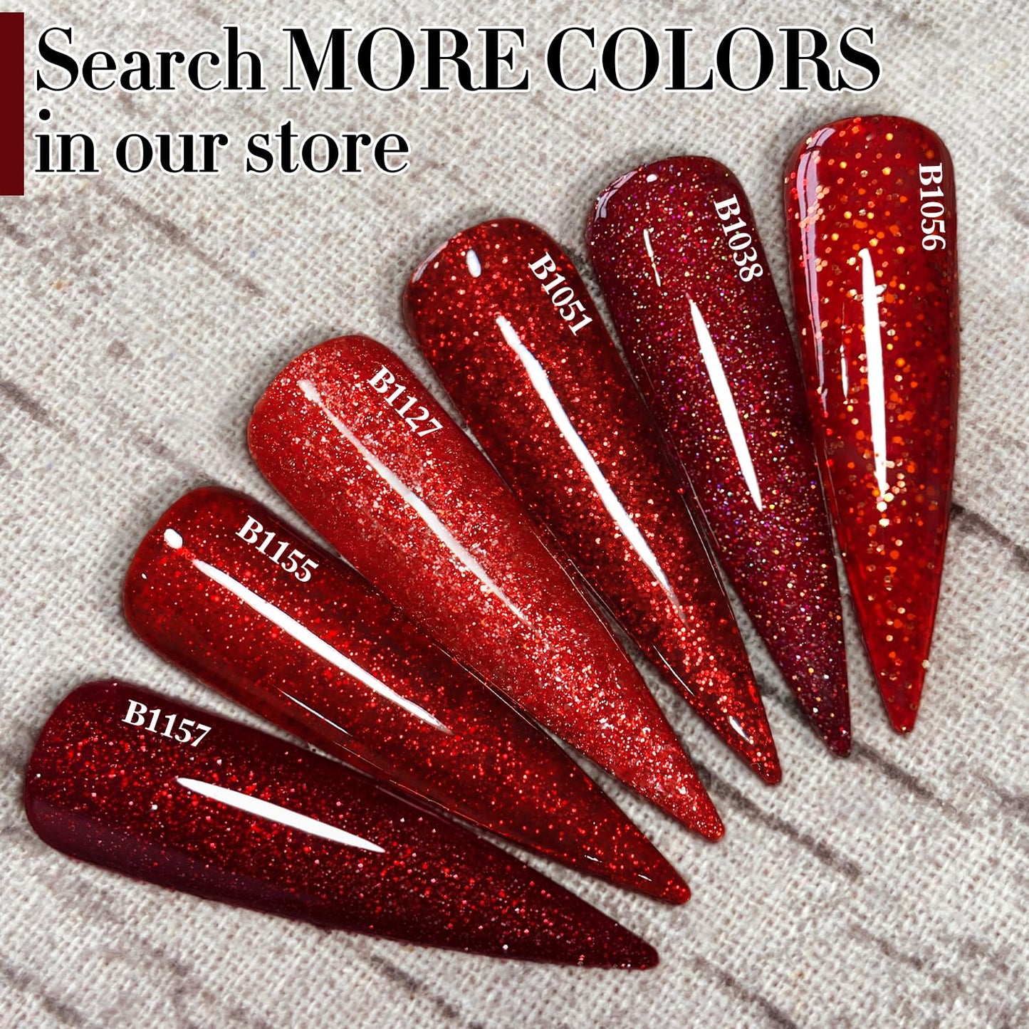 Double Rhythm 15ML Glitter Gel Polish Shimmer Reflective Holographic Color Magnetic for Nail Art Salon DIY at Home (Burgundy Glitter-B1157)