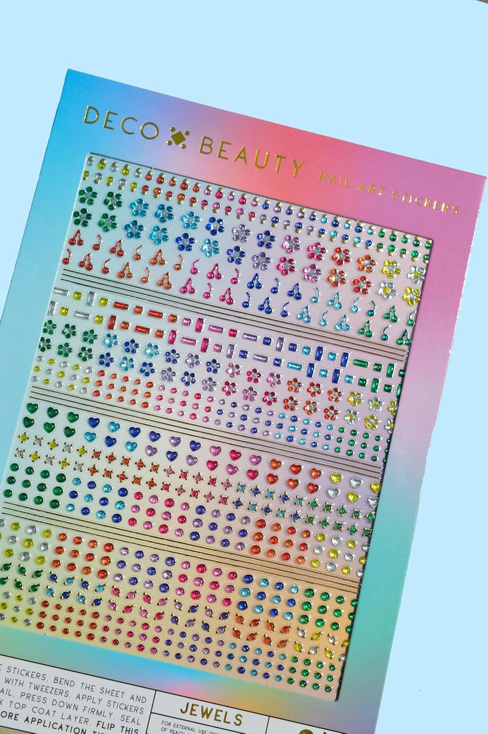 Jewels Nail Stickers - Lightweight & Easy-to-Apply Nail Art with Cute & Trendy Designs - Durable & Long-Lasting Nail Stickers for Women, Ideal for DIY Manicures