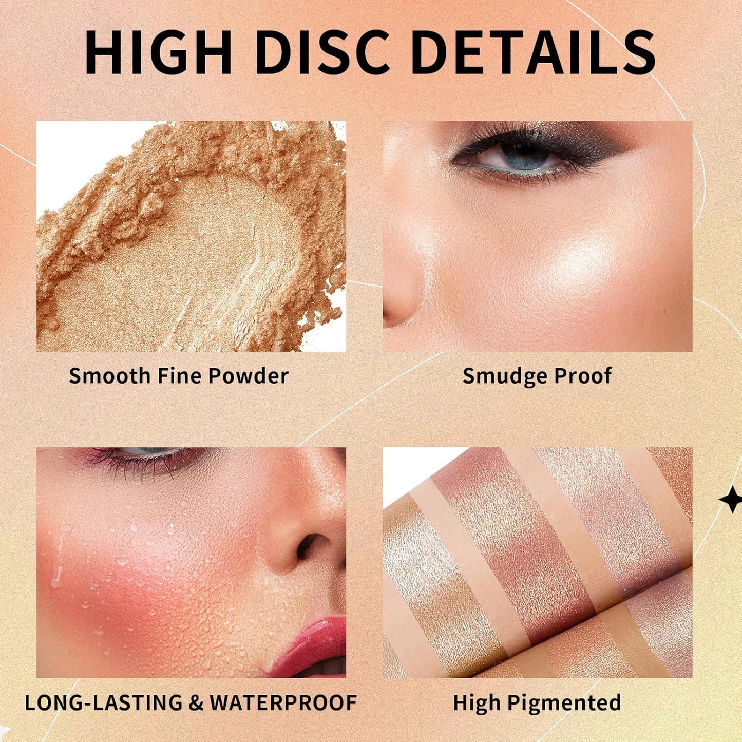 2 Packs Highlighter Powder Palette, 5 Colors Makeup Palette Contour Palette Eyeshadow Makeup Kit Waterproof Long Lasting Brilliant Lighten Skin Color Professional Face Shading Set (2, brown, Large)