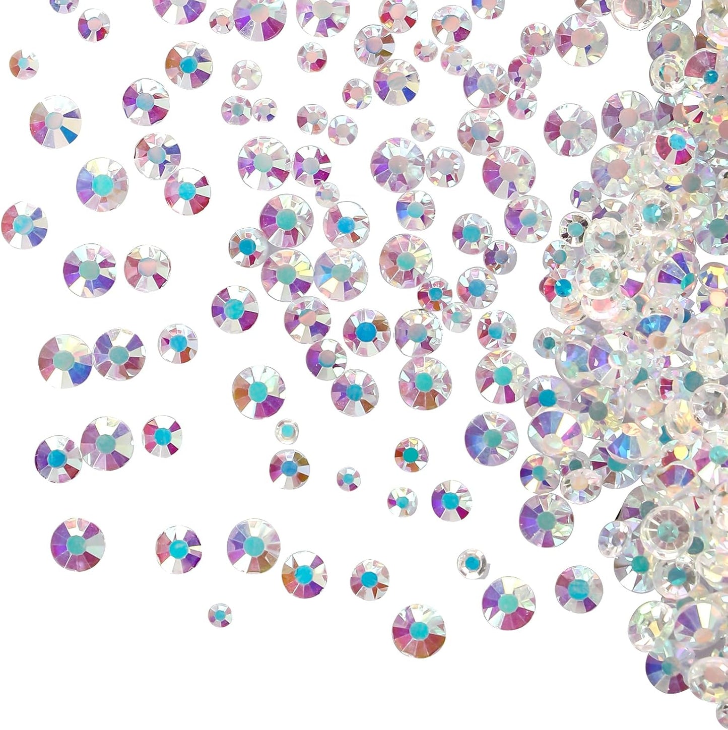 3456pcs Flatback Rhinestones Glass Charms Diamantes Gems Stones for Nail Art 6 Size ss4~ss12 Transparent AB