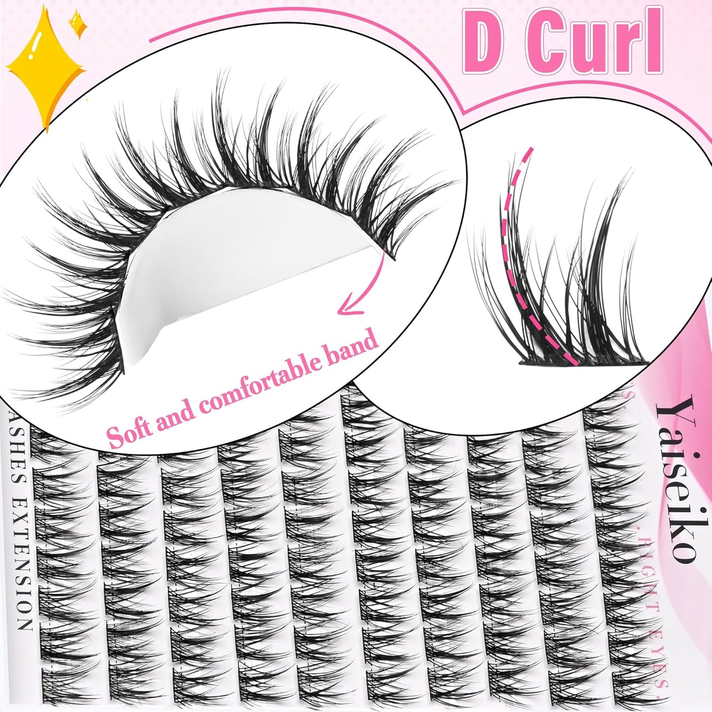 Wispy Lash DIY Natural C Curl Individual Eyelash Extensions 10-12mm Short Manga Clusters 120pcs