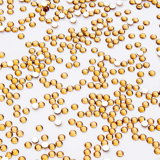 1440Pcs Topaz Crystal Rhinestones,Glass Flatback Rhinestones Gemstones Mini for Nail Face Makeup Art Crafts Clothes Decoration -(SS10,2.8mm,Topaz)