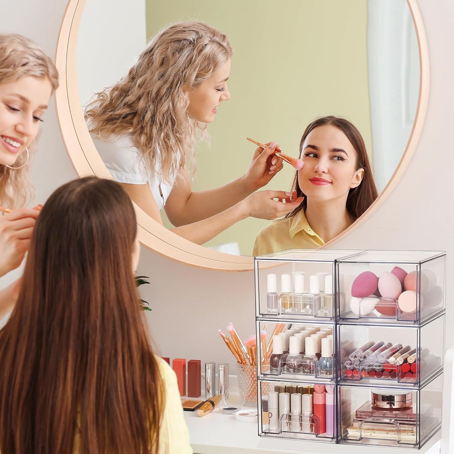 Clear Stackable Acrylic Storage Drawers (8-Pack) – Small Pull-Out Organizers for Vanity, Bathroom & Cabinets