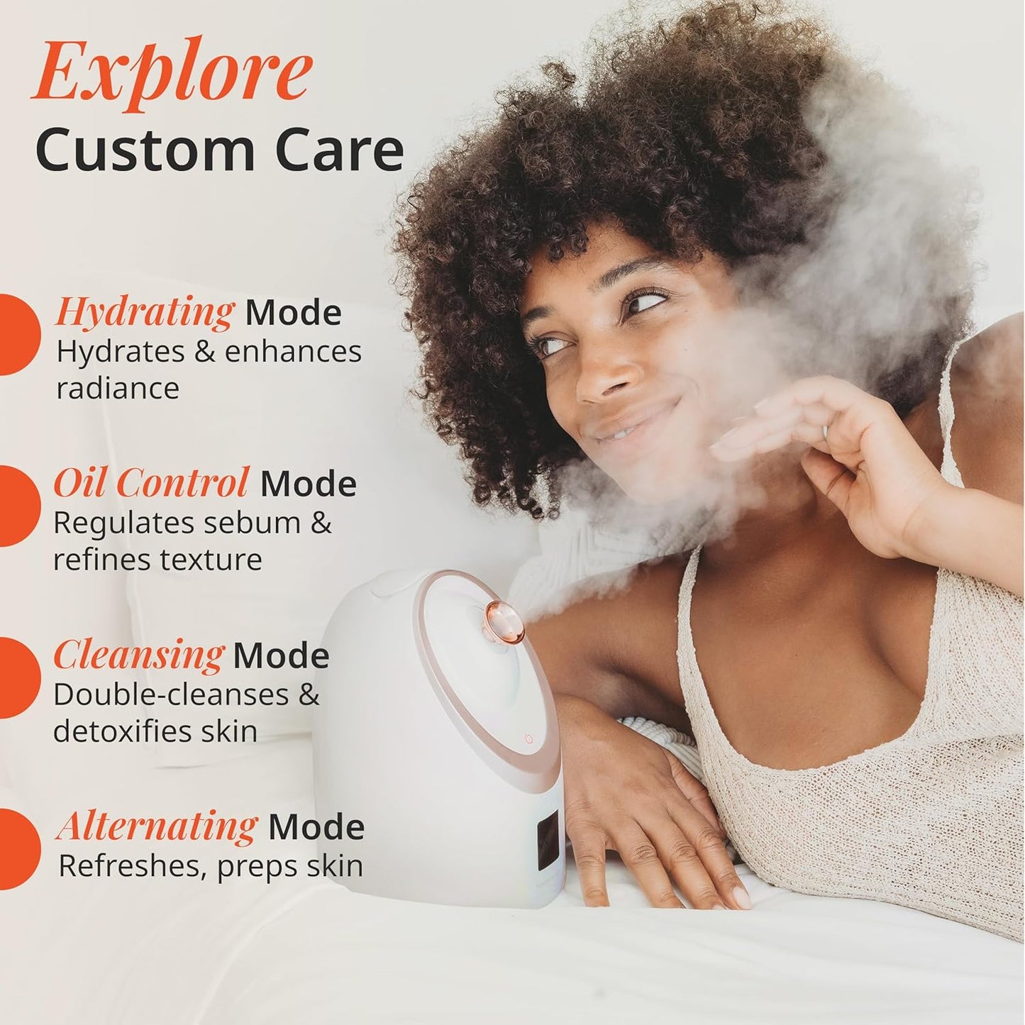 Senia Hot and Cold Facial Steamer by Vanity Planet - Detoxifying Aromatherapy Facial Steamer with Smart Steam Technology - Unclog Pores & Blackheads Cleaner Detoxifies, Cleanses & Moisturizes Skin