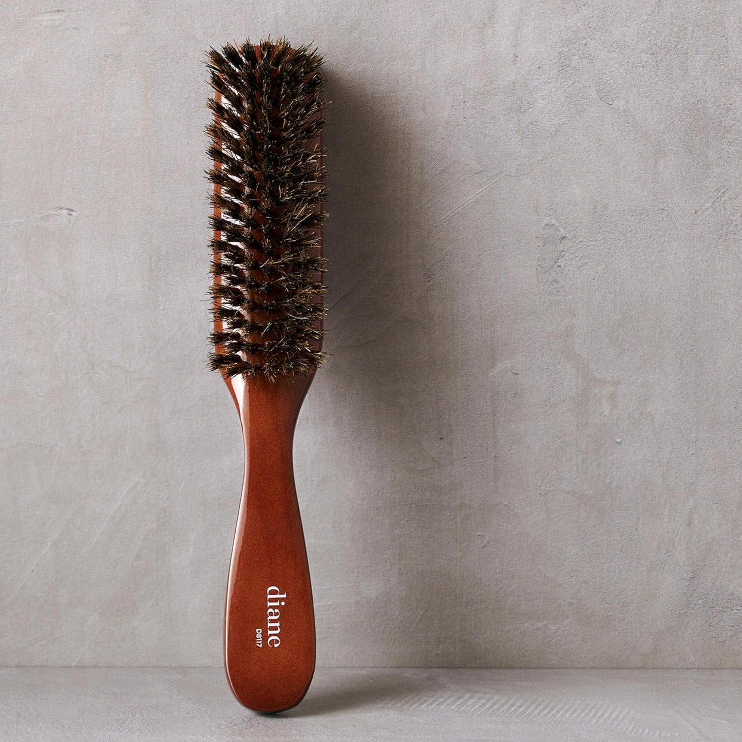 Diane Premium 100% Boar Bristle 7 Row Styling Brush for Men and Barbers, Medium-Firm Bristles for Thick Coarse Hair, Detangling, Smoothing