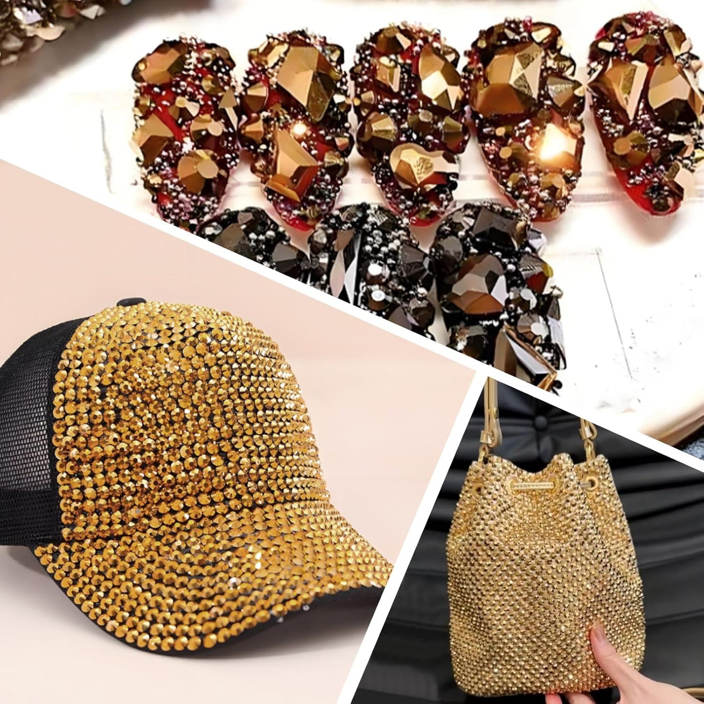 3000 PCS SS10 Flatback Rhinestones,12-Facet Diamond-Cut Glass Gems for Nail Art,Clothing,DIY Crafts,Glue-On Decoration Stones with Silver Backing,Aurum