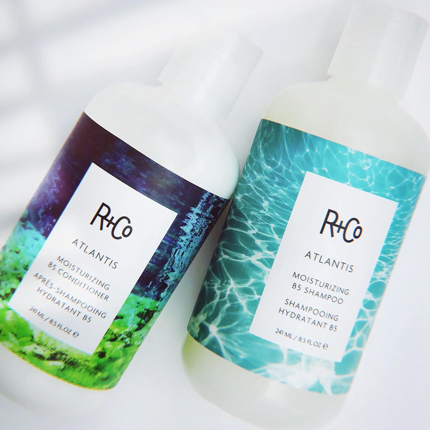R+Co Atlantis Moisturizing B5 Hair Shampoo and Conditioner Set | Body + Shine + Smoothing for All Hair Types | Vegan + Cruelty-Free | 8.5oz (Pack of 2)