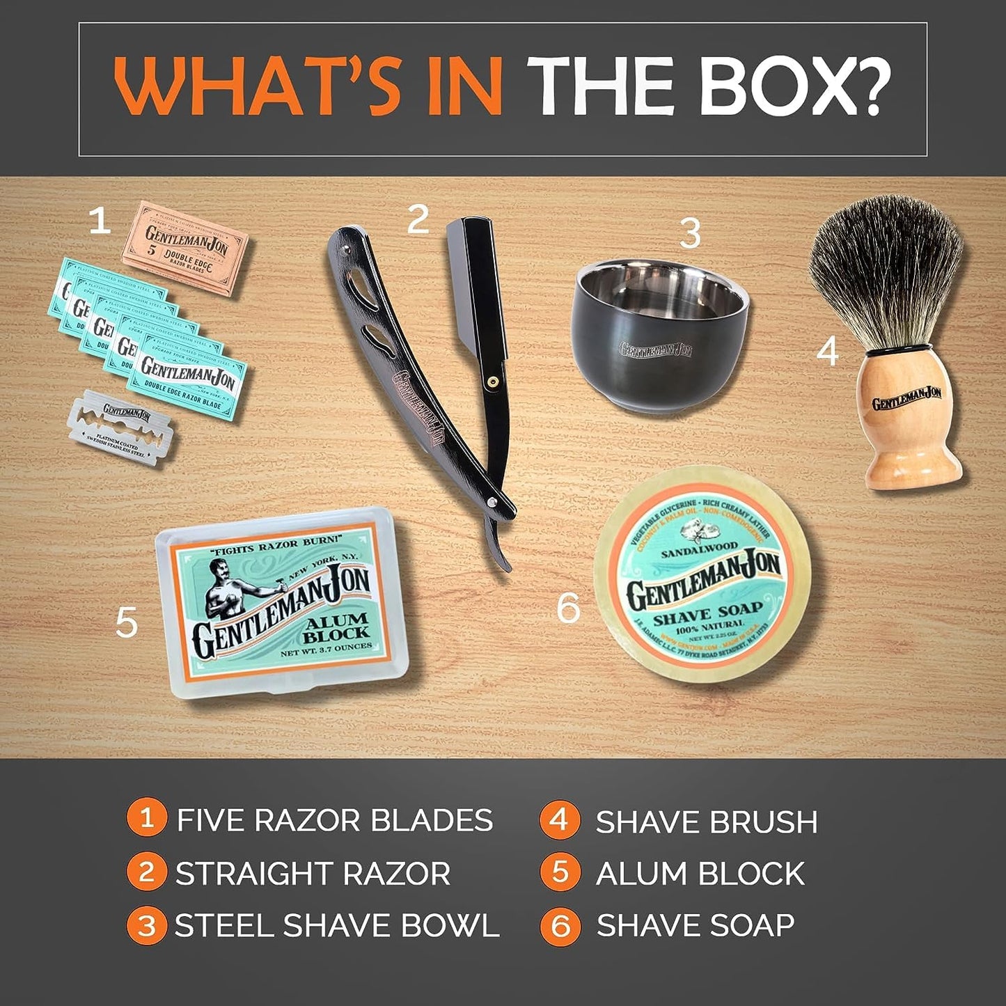 Ultimate Shaving Combo - Straight Razor Shaving Kit & 50-Pack Platinum Double Edge Razor Blades - Vintage Style Wet Shave Grooming Set for Smooth, Comfortable Shaves