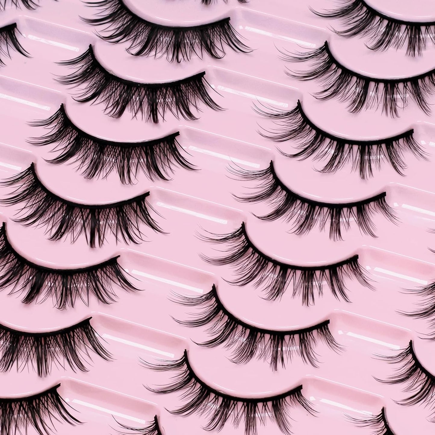 Losha Manga Lashes Natural Look Wispy False Eyelashes 20 Pairs 2 Styles Mixed Soft Fake Eye Lashes Pack Vegan Asian Anime Eyelashes (20P-Manga)