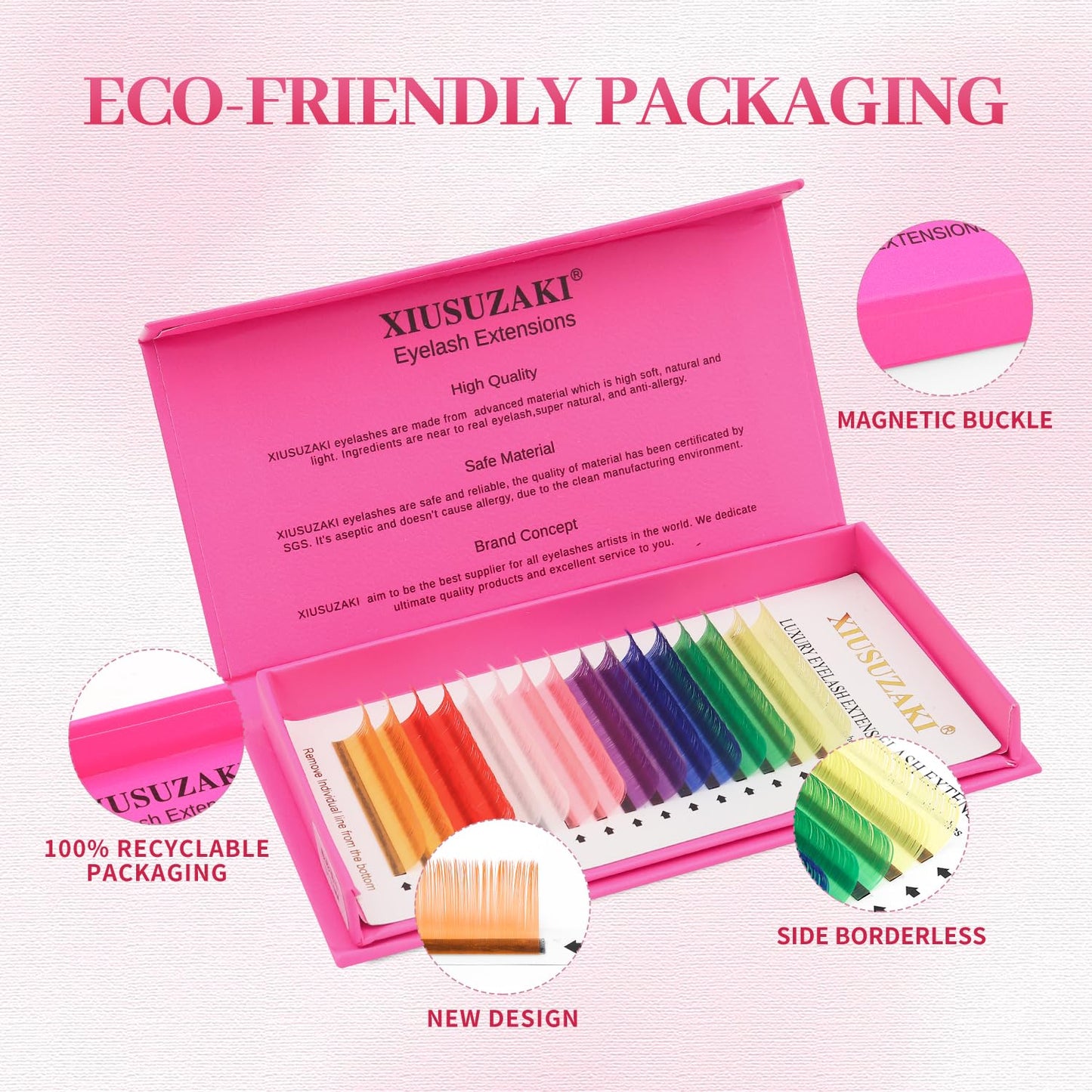 Eyelash Extensions Colored Lashes Extension 0.07 D Curl Lashes 9mm Classic Lash Extensions Soft Individual Lashes 16 Rows Natural False Eyelashes Volume Lashes Professional Use(Colored,0.07-D,9mm)