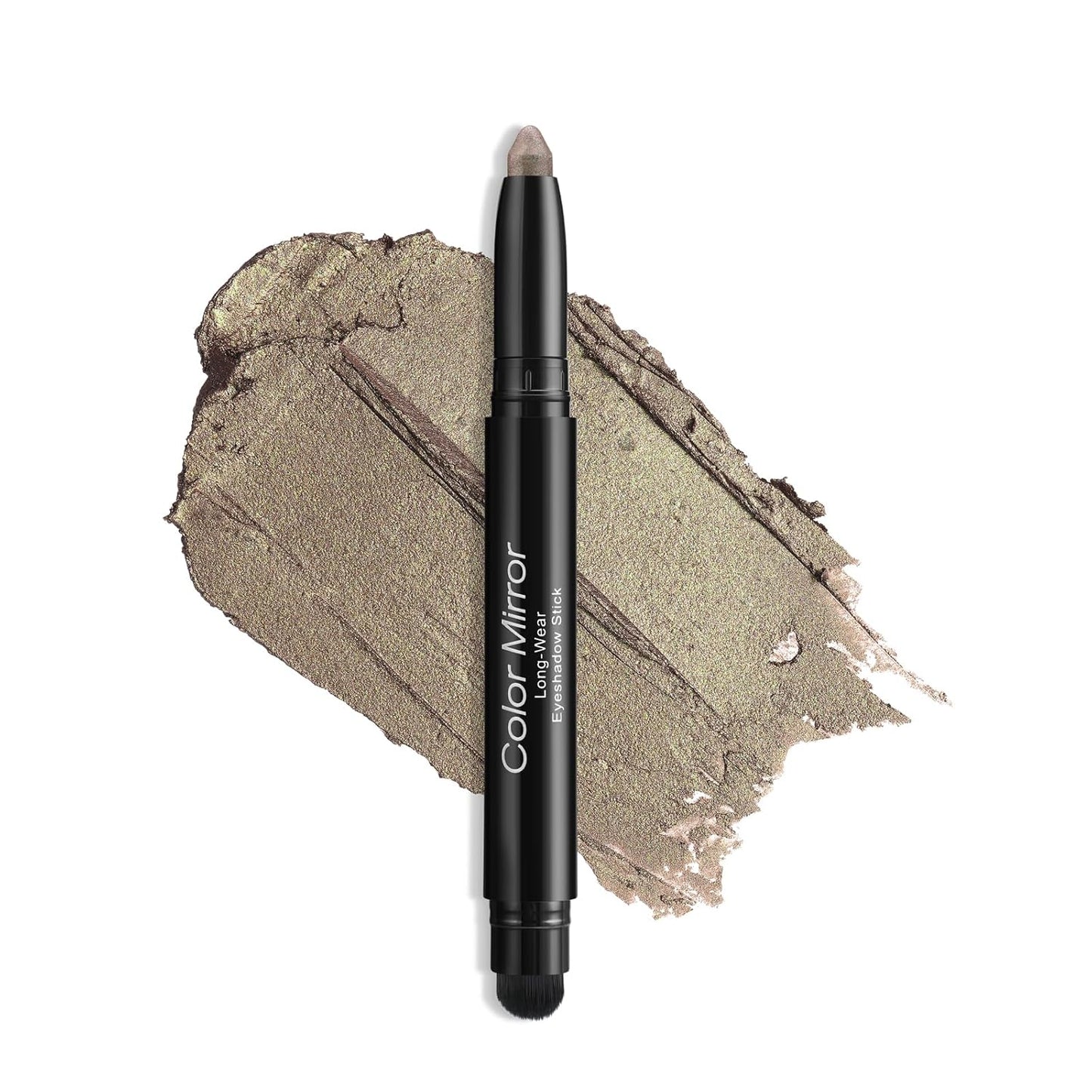 Cream Waterproof Hypoallergenic Eyeshadow Stick, long wear Metallic Glitter Matte Eye Shadow Pencil With Makeup Brush, Eye Brightener, 56 Bronze Metallic