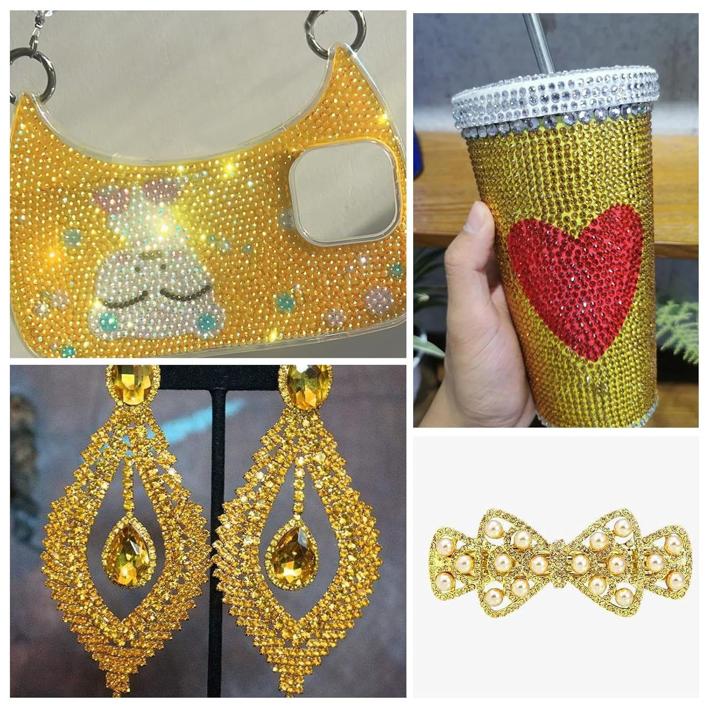 1440Pcs Metallic Sunshine Crystal Rhinestones,Glass Flatback Rhinestones Gemstones Small for Nail Face Makeup Art Crafts Clothes Decoration-(SS4,1.6mm,Metallic Sunshine)