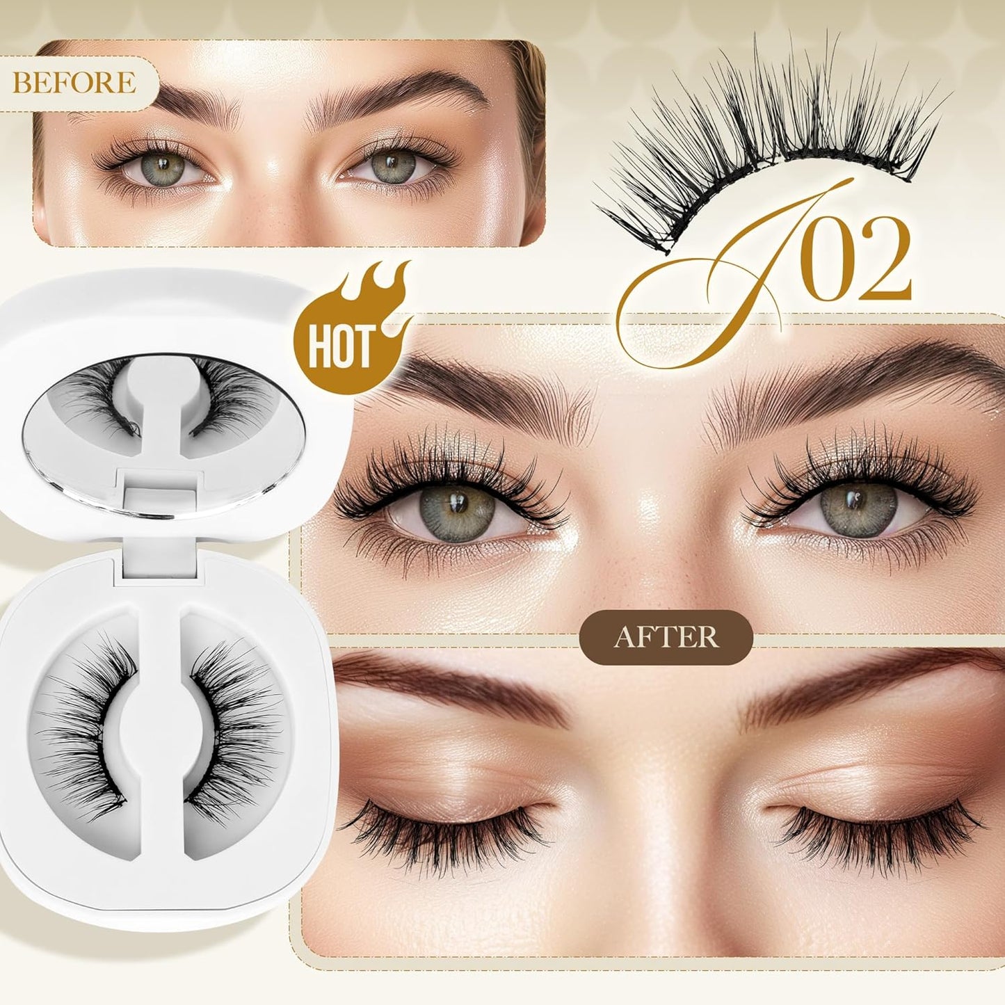 LASHVIEW Upgrade Soft Magnetic Eyelashes Natural Look, Reusable Magnetic Eyelashes with Applicator, No Glue Needed Lashes Kit, Easy to Wear and Remove CT01